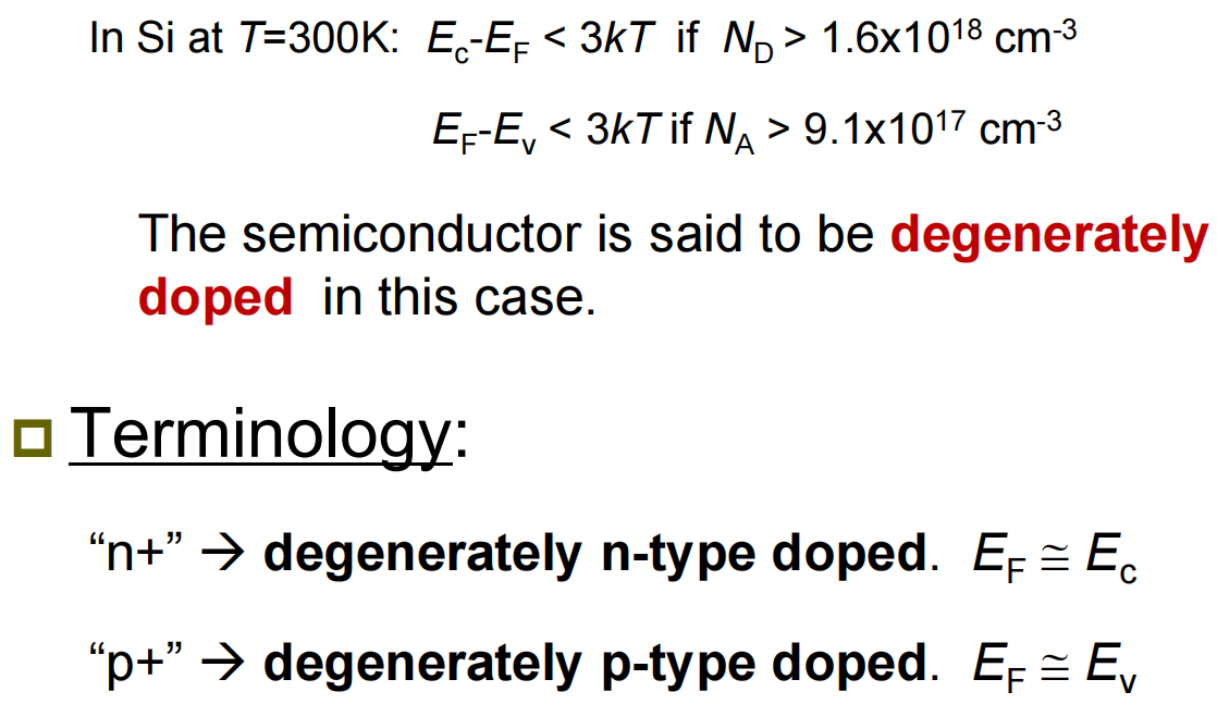 Degenerately doped