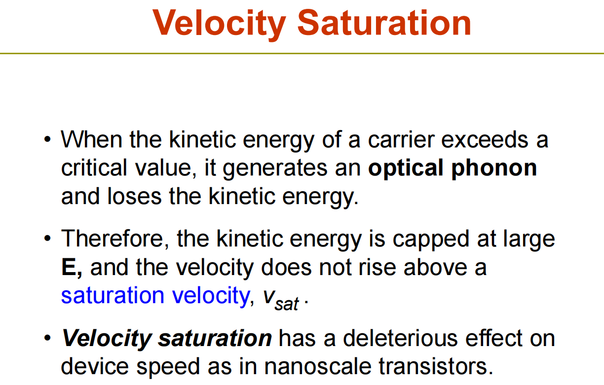 Velocity saturation